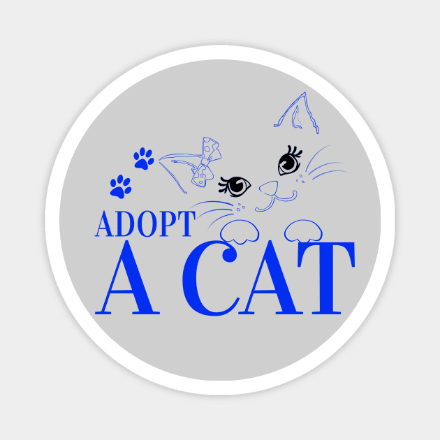 Adopt A Cat - Blue Cat Magnet by CatHook